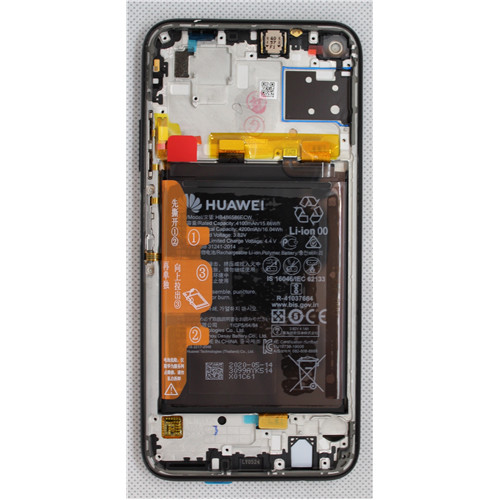 Huawei P40 Lite (JNY-L21A, JNY-L01A, JNY-L21B) LCD kijelző érintőpanellel akkumulátorral fekete