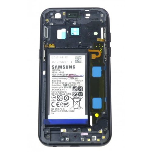 Samsung A320 Galaxy A3 2017 Középkeret akkumulátorral fekete