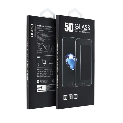 Huawei P Smart 2021 5D teljes kijelzős hajlított edzett üvegfólia fekete