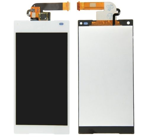 Sony Xperia Z5 Compact kompatibilis LCD modul, OEM jellegű, fehér, Grade S+