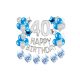 Születésnapi lufikészlet 40. születésnapra, ezüst/kék
