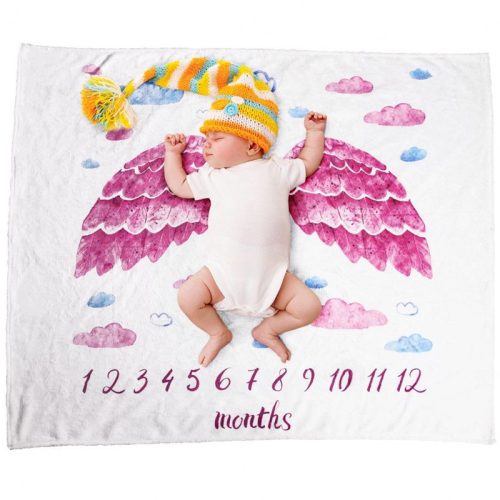 Baba fotó takaró / szőnyeg 100x75 cm rózsaszín szárnyak