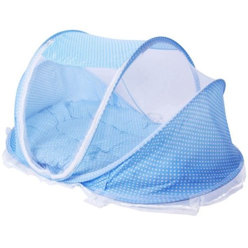 Összecsukható utazóágy szúnyoghálóval (matraccal) kék