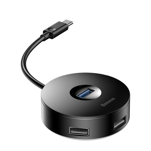 Baseus Round Box Hub Type-C USB3.0*1 + USB2.0*3 adapter CAHUB-G01 fekete