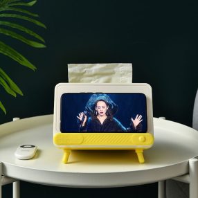 Zsebkendőtartó telefonállvány sárga