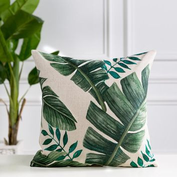 Boho dekor párnahuzat pálmalevél I