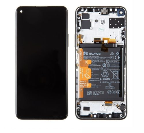 Huawei P40 Lite 5G komplett lcd kijelző érintőpanellel akkumulátorral, fekete