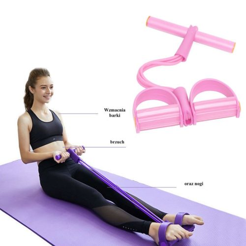 Expander eszköz a lábak, a has, a comb izmainak erősítésére, rózsaszín