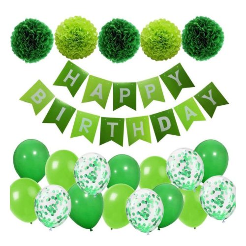 Születésnapi dekoráció fiúknak zöld