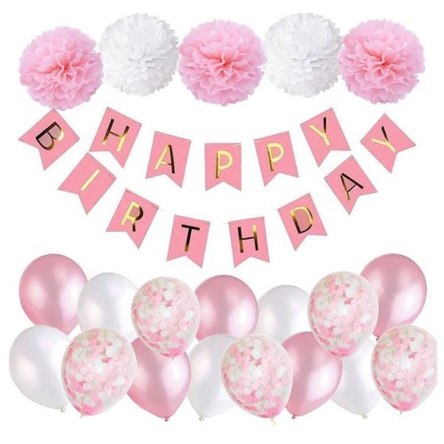 Születésnapi dekoráció lányoknak rózsaszín