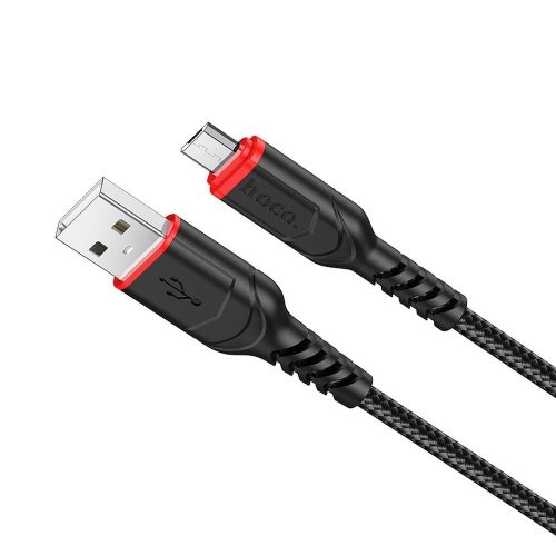 Hoco X59 Victory Micro USB adat- és töltőkábel 2,4A 1m fekete
