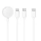 3 az 1-ben Type C Lightning / Type C 2A / iWatch adat- és töltőkábel 3W 1A fehér