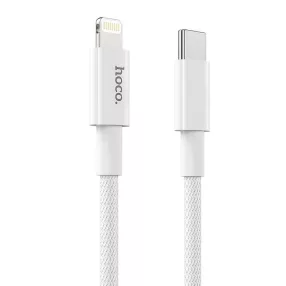   Hoco szövet borítású Type C lightning adat- és gyorstöltő kábel PD20W X56 fehér