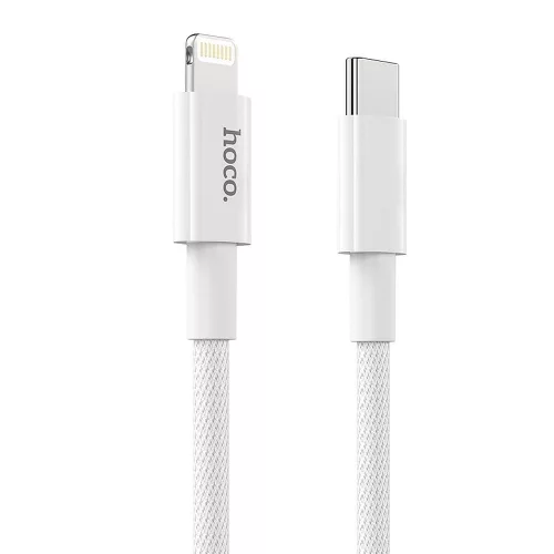 Hoco szövet borítású Type C lightning adat- és gyorstöltő kábel PD20W X56 fehér