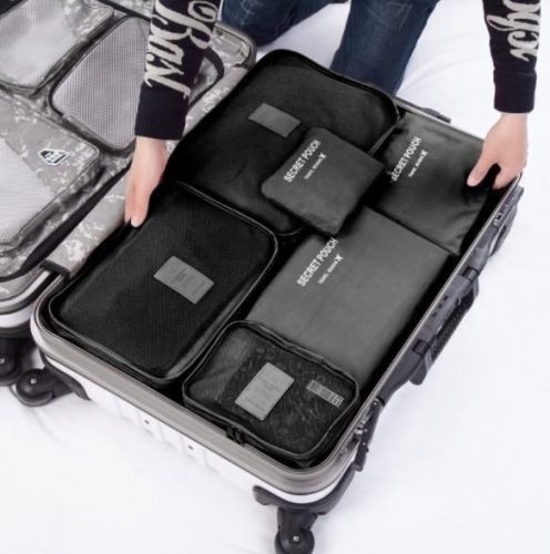 Ruharendező készlet bőröndhöz és szekrényhez (6 db) fekete