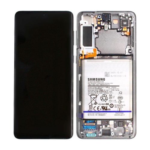 Samsung Galaxy S21 Plus 5G (SM-G996B) komplett lcd kijelző érintőpanellel ezüst GH82-24555C