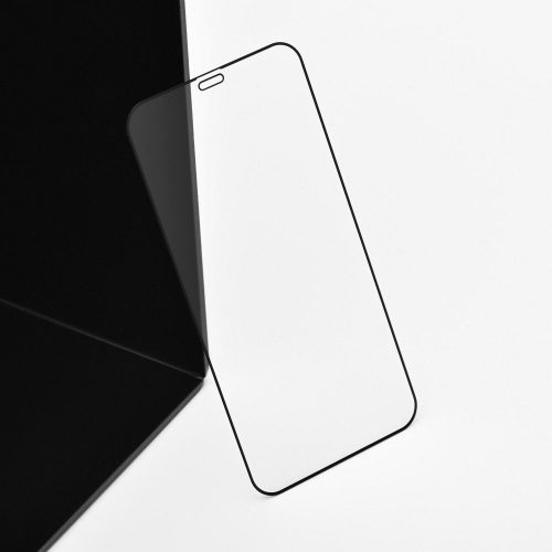 Apple iPhone 13 Pro Max, 5D Full Glue hajlított tempered glass kijelzővédő üvegfólia, fekete