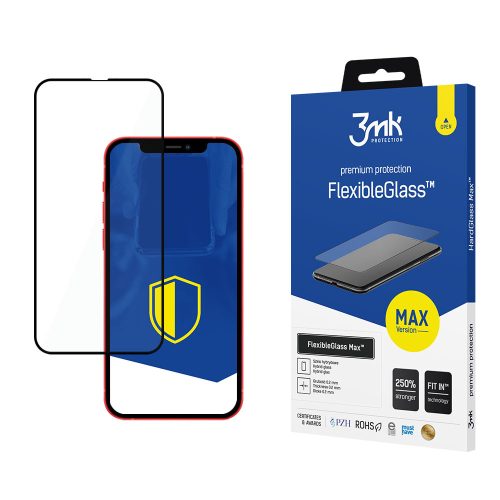 iPhone 13 Pro Max 3MK FlexibleGlass Max 2,5D rugalmas hibrid kijelzővédő fólia fekete