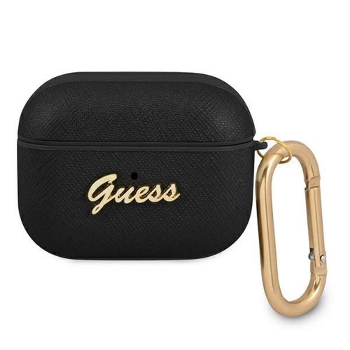 AirPods Pro Guess Saffiano Script Metal Collection tok GUAPSASMK fekete