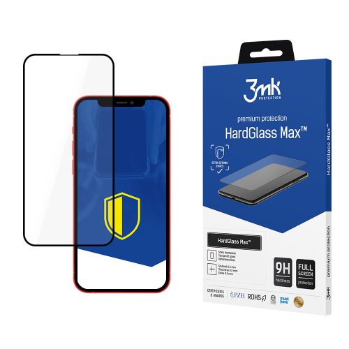 iPhone 13 / 13 Pro 3MK HardGlass Max edzett üvegfólia fekete
