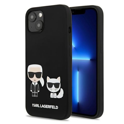 iPhone 13 Pro / 13 6,1" Karl Lagerfeld Silicone Karl & Choupette hátlap tok KLHCP13LSSKCK fekete