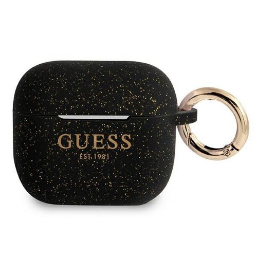 AirPods 3 Guess Silicone Glitter tok GUA3SGGEK fekete
