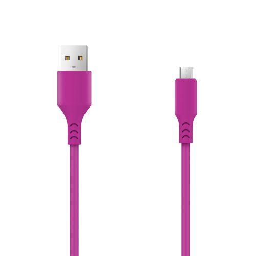 Setty Micro USB adat- és töltőkábel 1,0m 2A rózsaszín