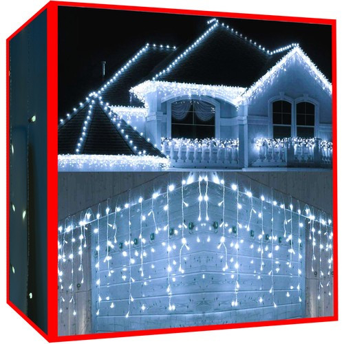 Karácsonyi fényfüzér, 300 LED 31V, hideg fehér
