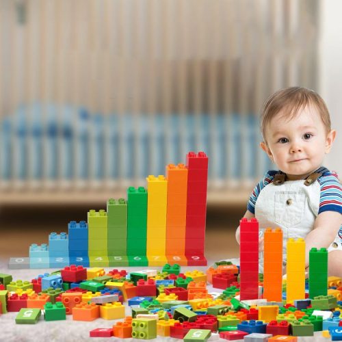Építőkocka készlet babáknak, 56 darab