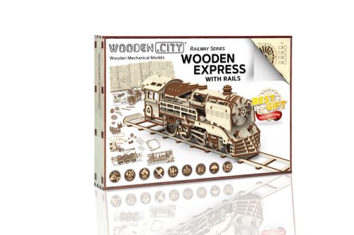 3D fa puzzle, Express vonat sínekkel