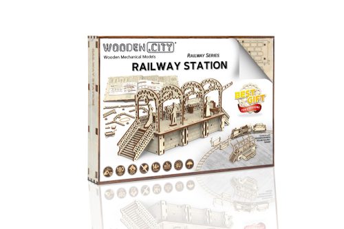 3D fa puzzle, vonatállomás