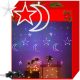 Karácsony fényfüzér, csillag és hold 138 LED, színes