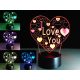 Asztali lámpa, 3D LED "I LOVE YOU"