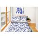 Pamut ágynemű készlet 160 x 200cm kék virágok
