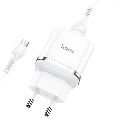 Hoco N3 hálózati gyorstöltő Micro USB kábellel USB 3A QC3.0 fehér
