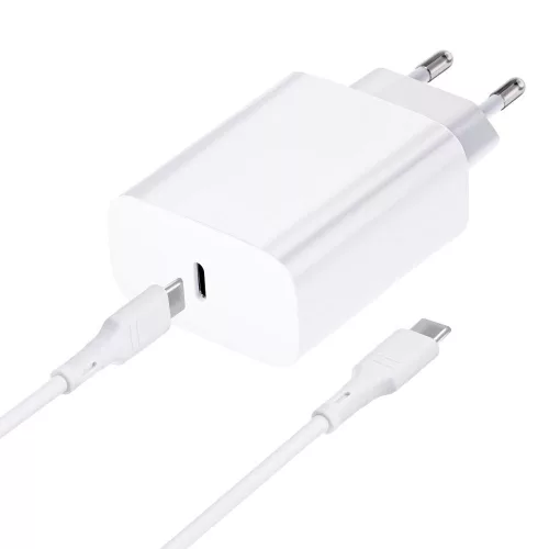 Forcell hálózati töltő utazáshoz Type C kábellel Type C 3A PD QC 4.0 25W
