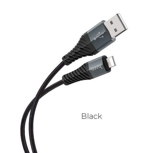 Hoco Cool lightning 8 pin X38 adatkábel / töltőkábel Iphone-hoz, 1 méter, fekete