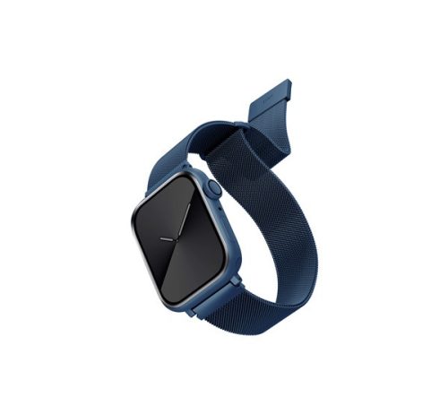 Apple Watch 42/44/45mm Uniq Dante fém szíj, kék