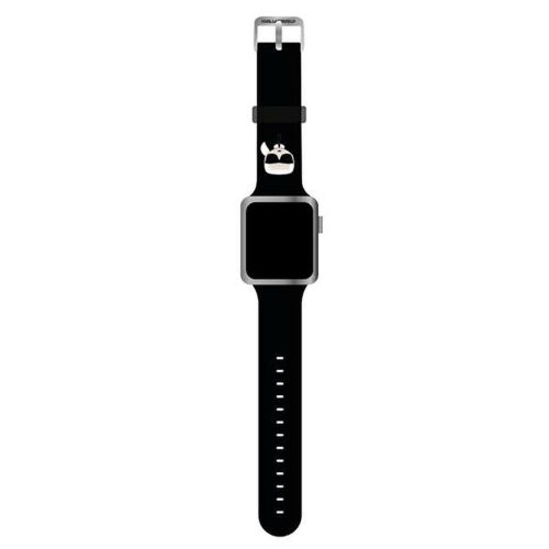 Apple Watch 42/44mm Karl Lagerfeld Head szilikon szíj KLAWLSLKK fekete