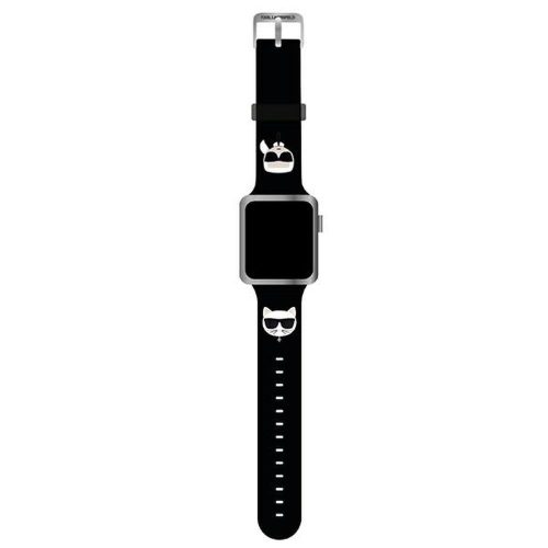 Apple Watch 38/40mm Karl Lagerfeld Choupette Heads szilikon szíj KLAWMSLCKK fekete