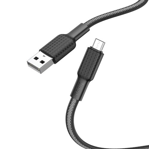 Hoco X69 Jaeger Micro USB adat- és töltőkábel 2,4A 1m fekete/fehér