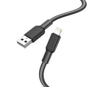   Hoco X69 Jaeger iPhone Lightning adat- és töltőkábel 2,4A 1m fekete/fehér