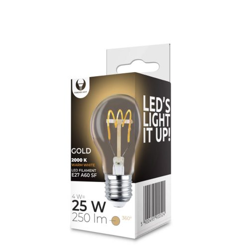 Forever Light LED izzó Filament E27 A60 4W 230V 2000K 250lm SF arany