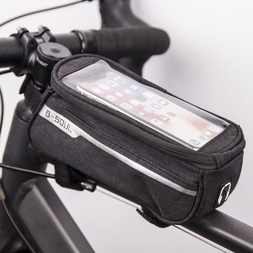 Vízálló kerékpáros táska telefontartóval fekete