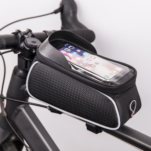 Vízálló kerékpáros telefontartó táska modell 1 fekete