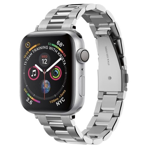 Apple Watch 4 / 5 / 6 / 7 / SE (38 / 40 / 41 mm) Spigen Modern Fit szíj ezüst