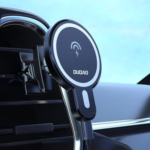 Dudao Magnetic autós tartó Inductive Qi Charger 15W (MagSafe Kompatibilis) fekete (F13)