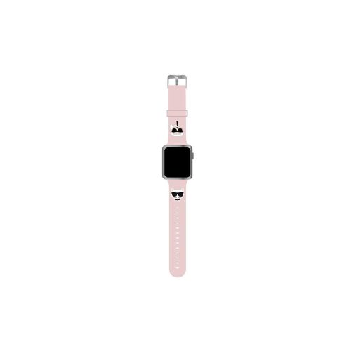 Apple Watch 42 / 44 / 45 Silicone Karl & Choupette Head hátlap tok KLAWLSLCKP rózsaszín