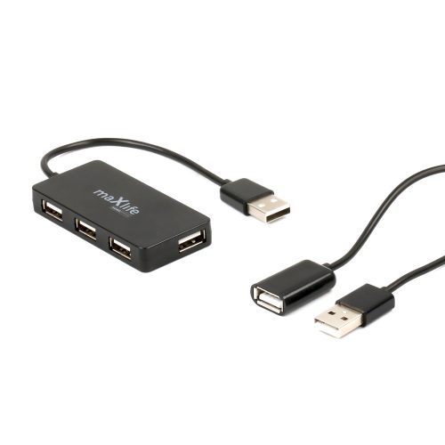 Maxlife Home Office USB - 4xUSB HUB adapter USB2.0 1,5m-es kábellel fekete