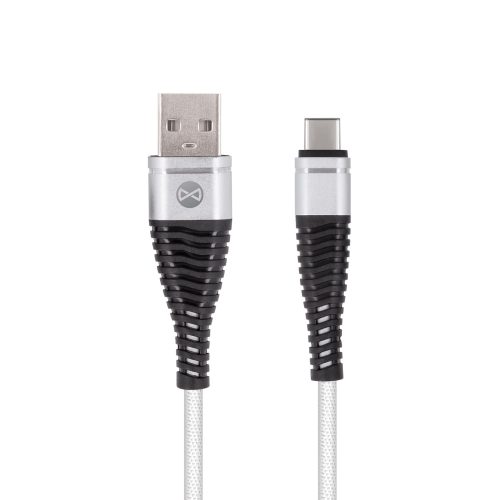 Adatkábel / töltőkábel (USB - Type C) Forever Shark fehér 1m 2A